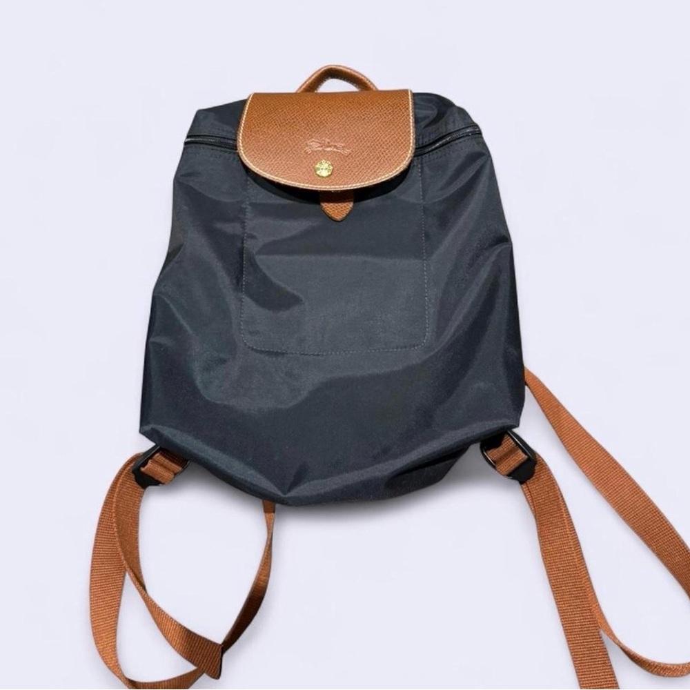 Longchamp Black and Brown Mini backpack